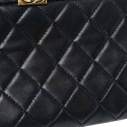 Chanel Lambskin Quilted Small Boy Zipped Pouch Black 12 of 19