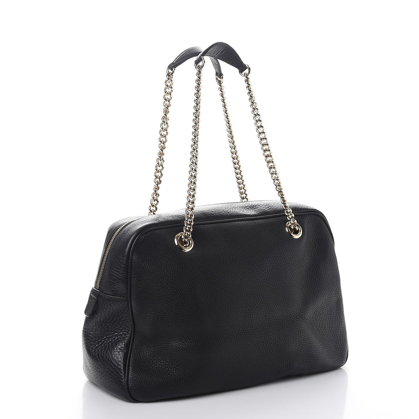 Pebbled Calfskin Medium Soho Bowler Black
