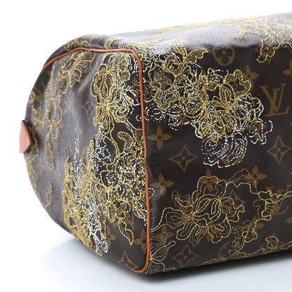 Louis Vuitton Monogram Dentelle Speedy 30 Gold 5 of 7