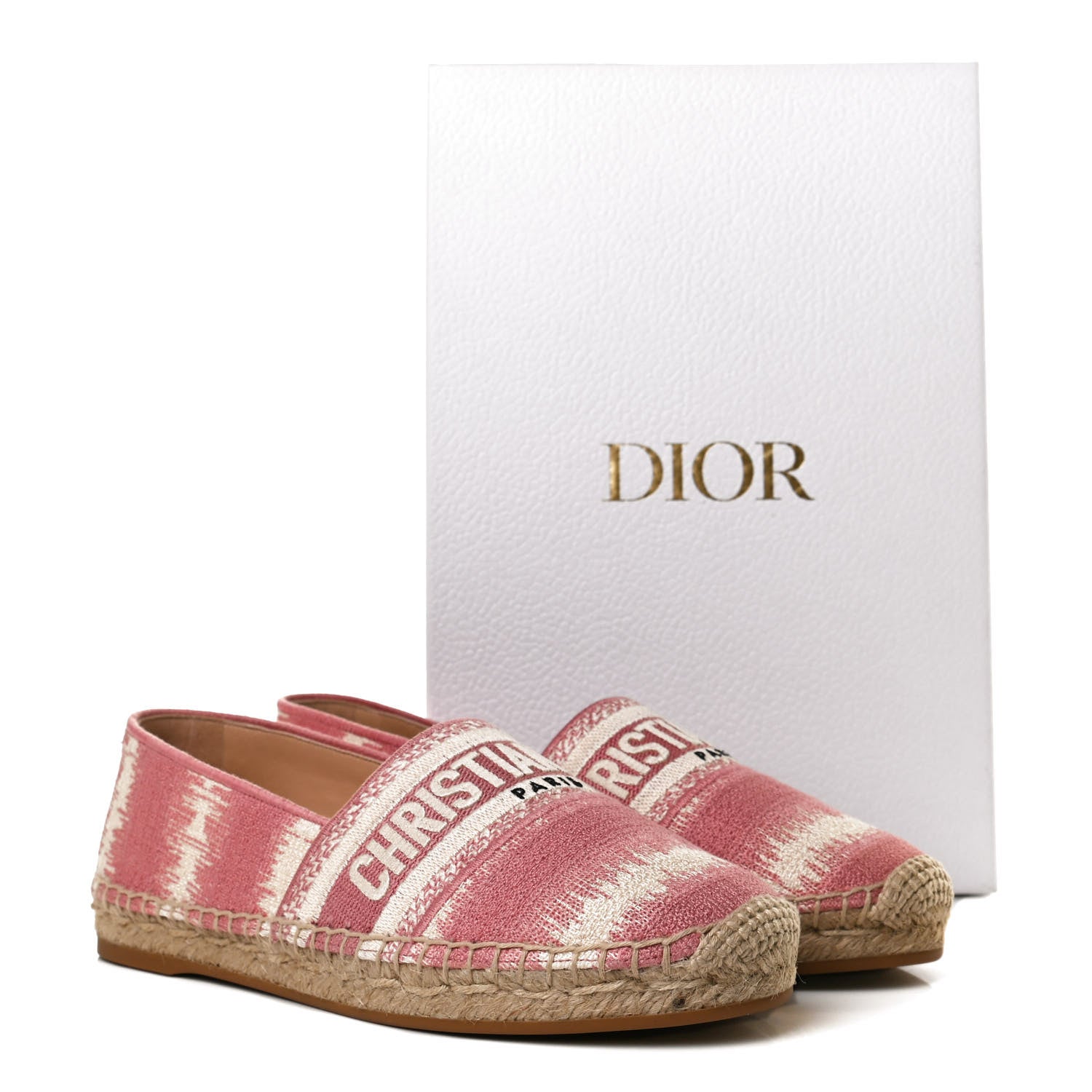Christian Dior Cotton Embroidered D-Stripes Granville Espadrille 37 Deep Nude 12 of 12