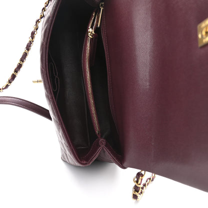 Chanel Caviar Lizard Embossed Quilted Small Coco Handle Flap Burgundy 5 of 11