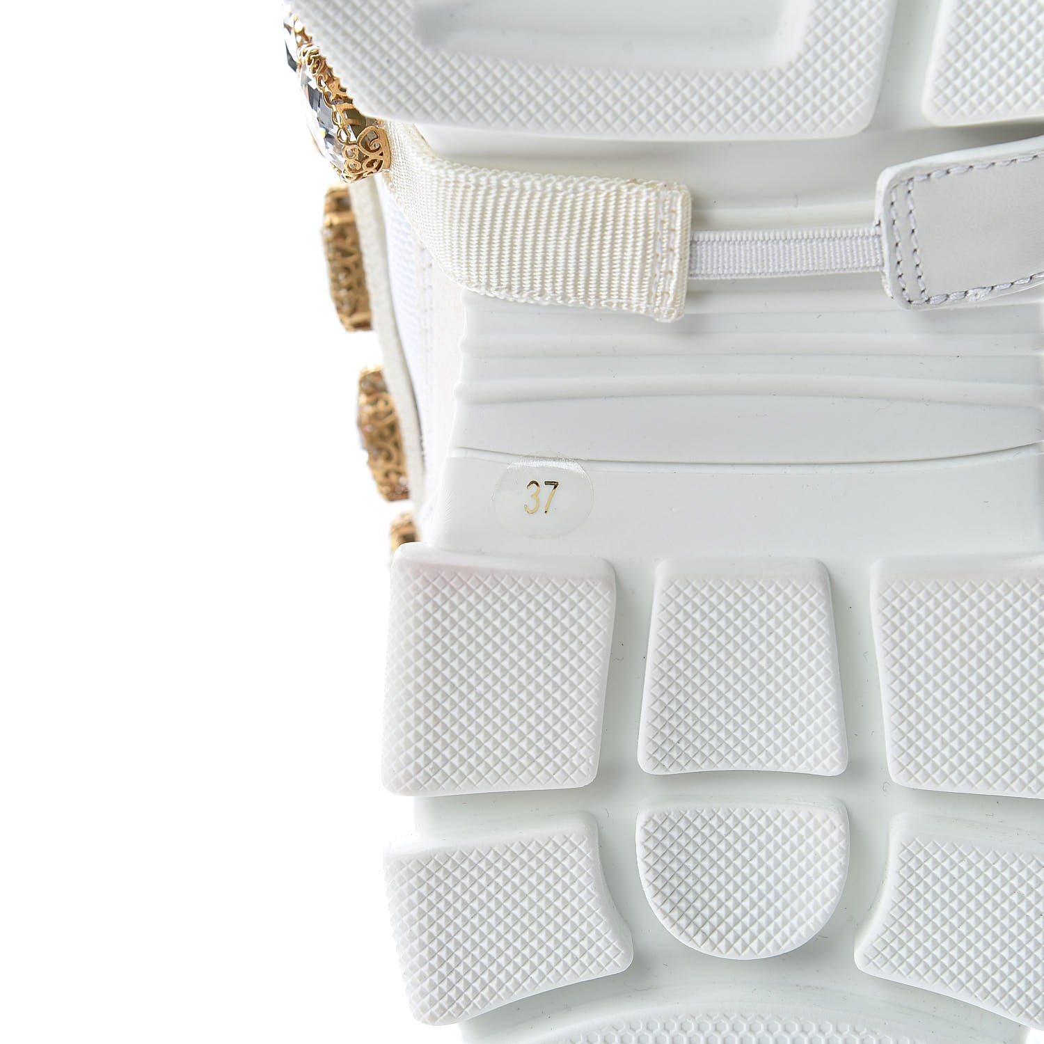 Gucci X SEGA Mesh Calfskin Suede Removable Crystals Womens Flashtrek Sneakers 37 Great White 8 of 11