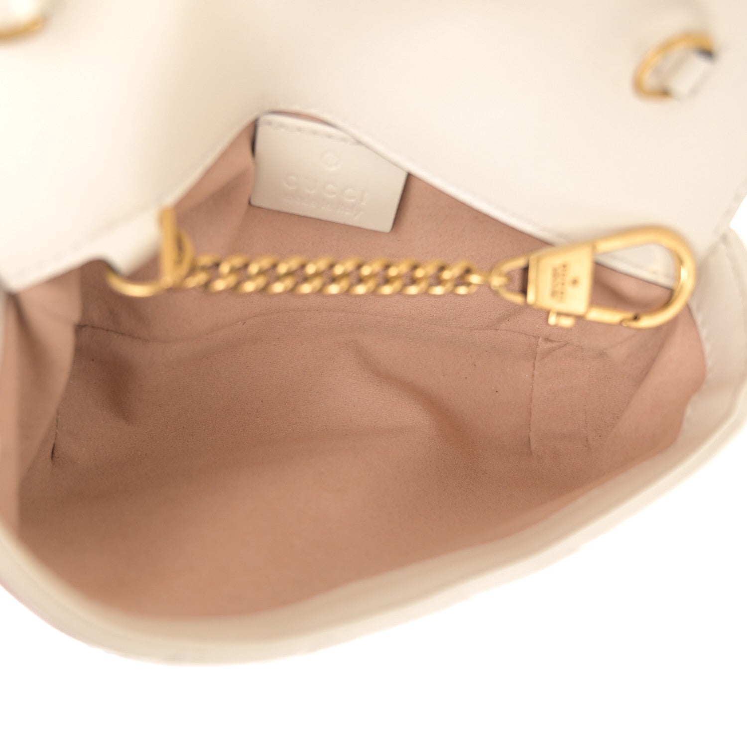 Gucci Calfskin Matelasse Super Mini GG Marmont Shoulder Bag White 5 of 10