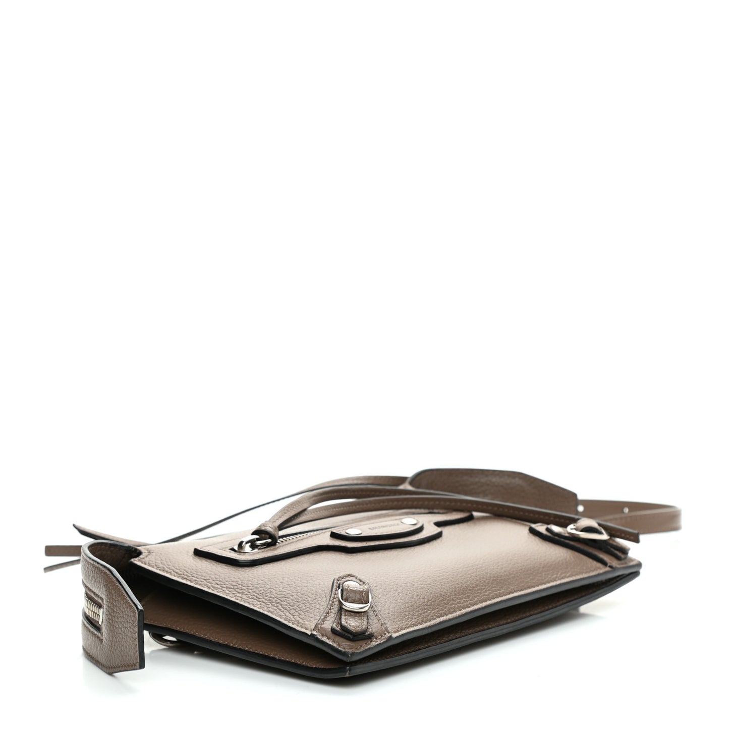 Grained Calfskin Neo Classic Aged Silver Multipouch Mink Grey