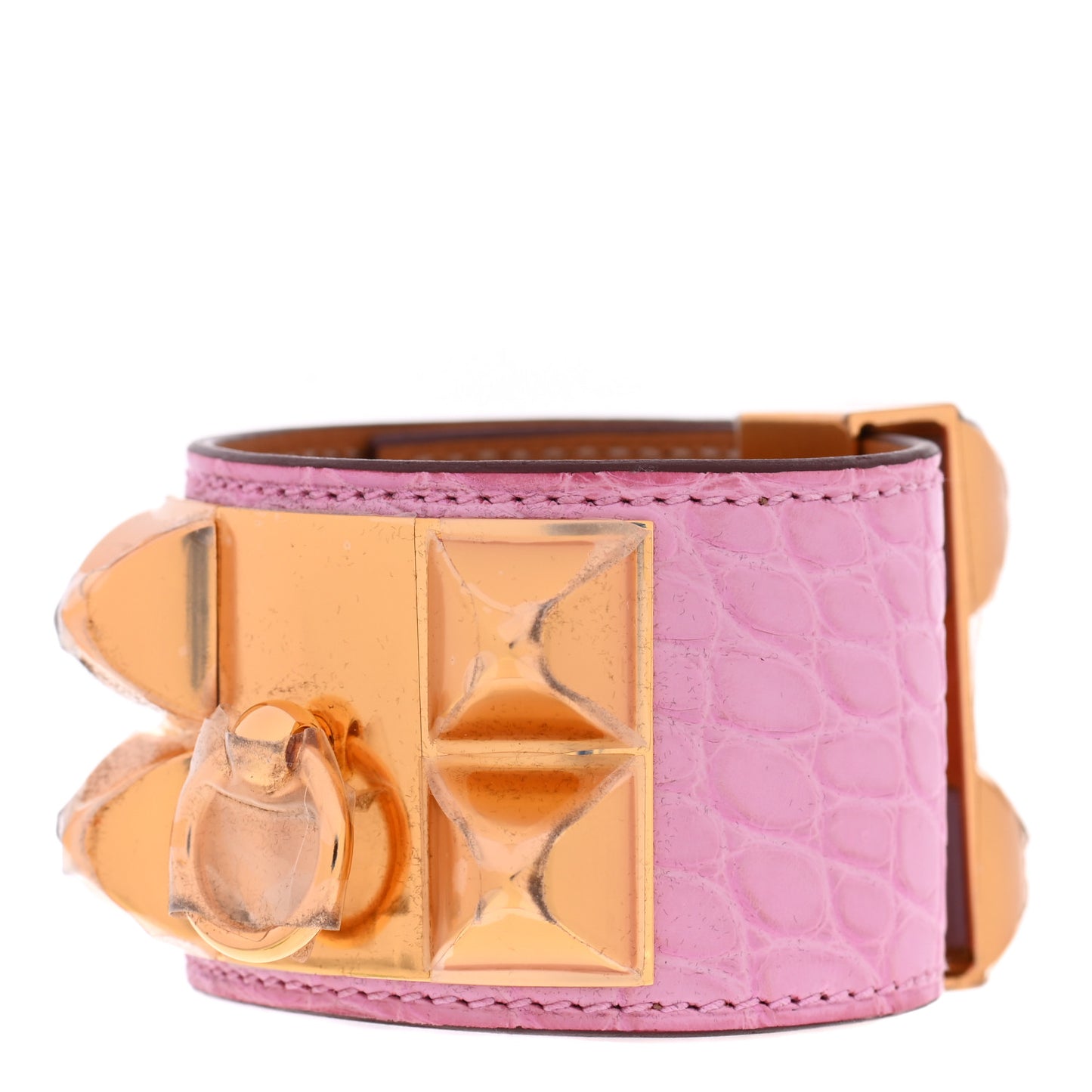 Matte Alligator Collier De Chien CDC Bracelet T2 5P Pink