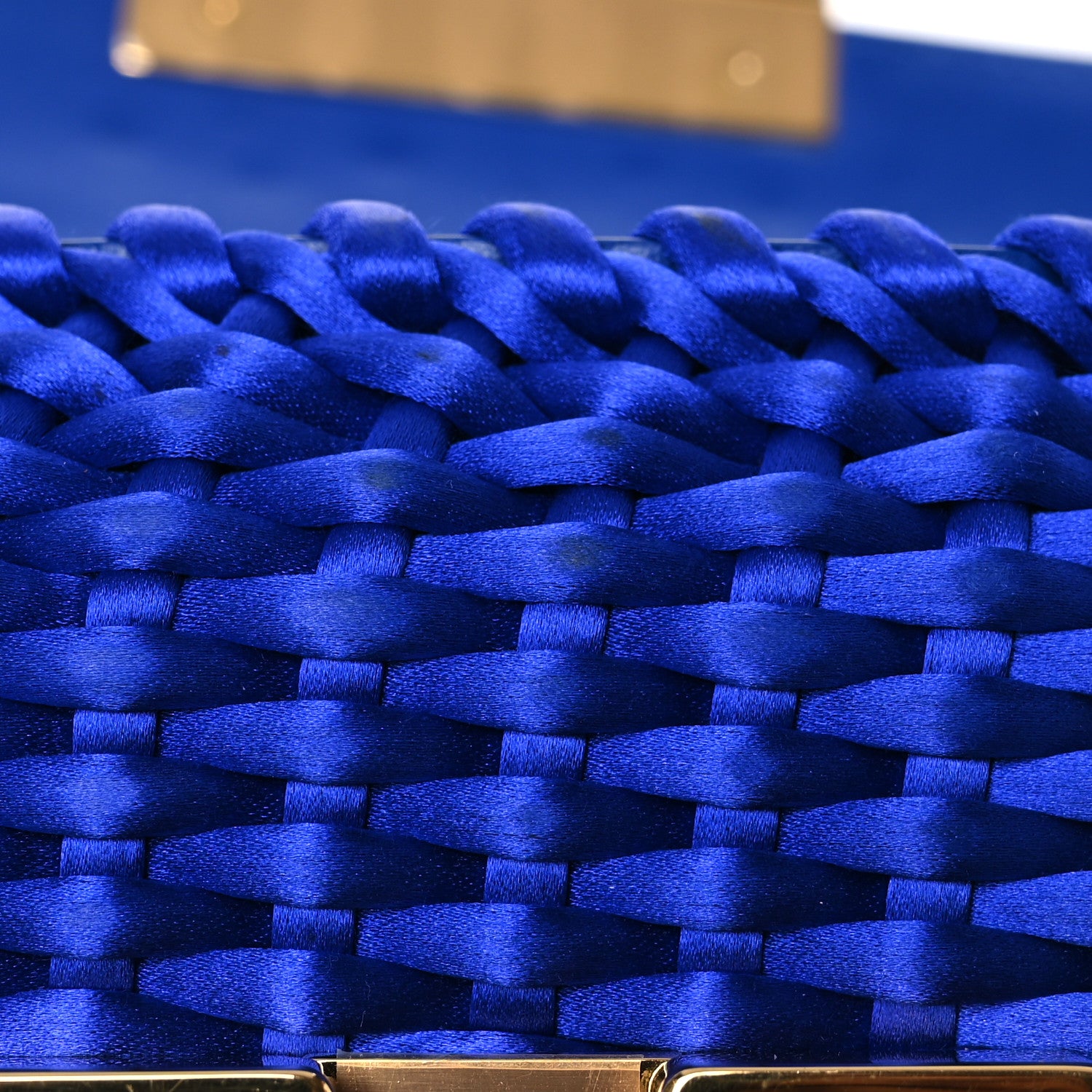 Tom Ford Woven Satin Medium 001 Chain Bag Electric Blue 13 of 14
