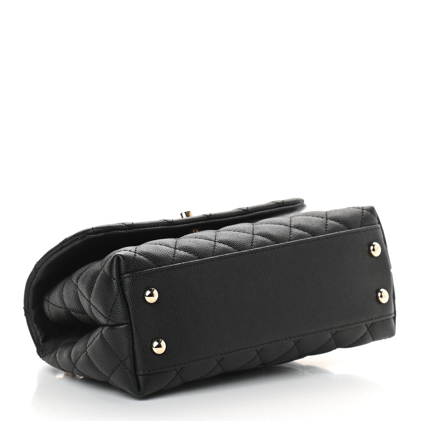 Caviar Quilted Mini Coco Handle Flap Black