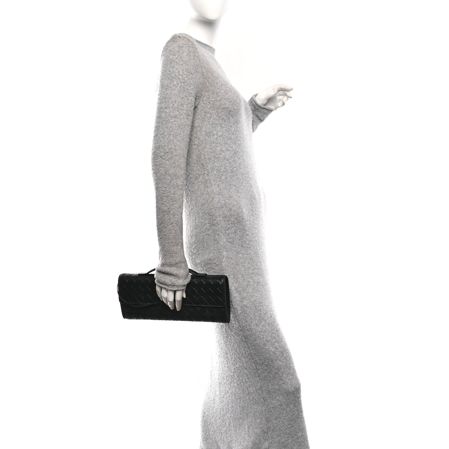 Bottega Veneta Nappa Intrecciato Long Andiamo Top Handle Clutch Black 2 of 9