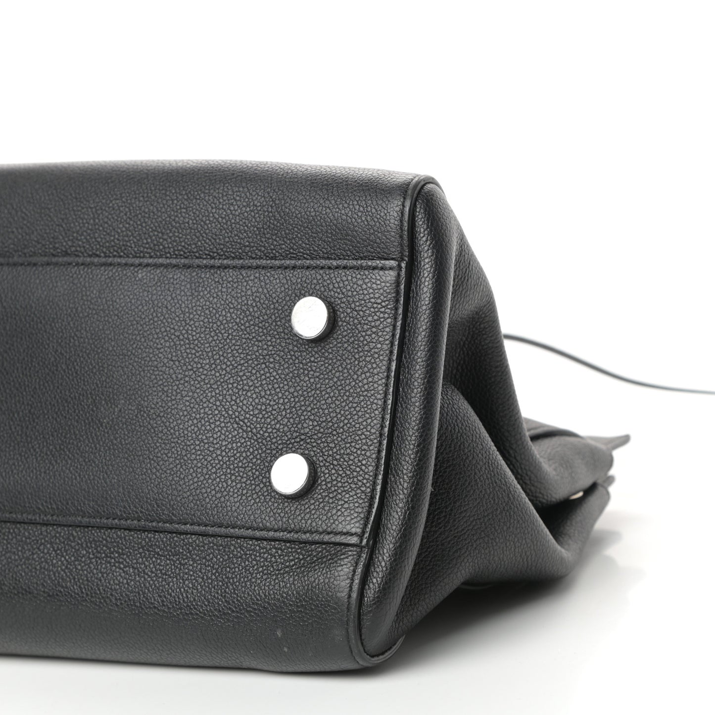 Grained Calfskin Medium Rive Gauche Cabas Black