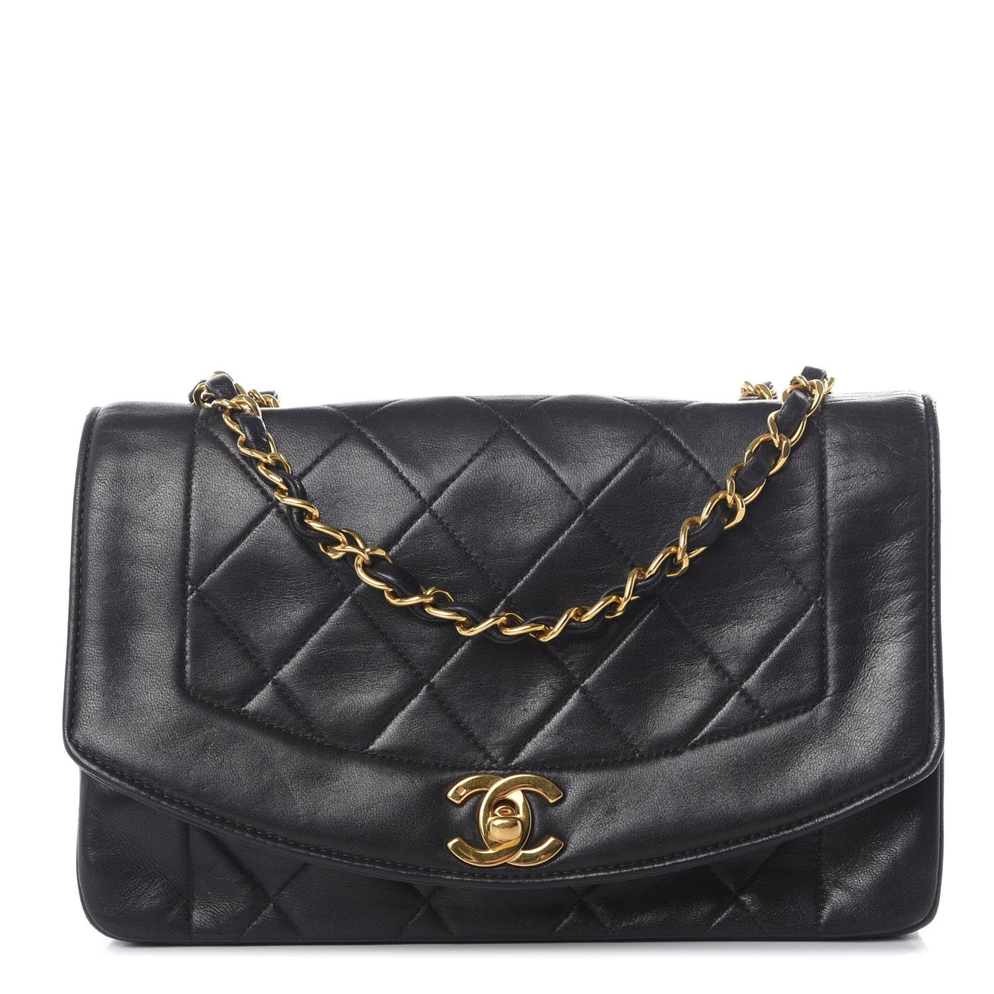 Lambskin Quilted Small Single Flap Bag Black