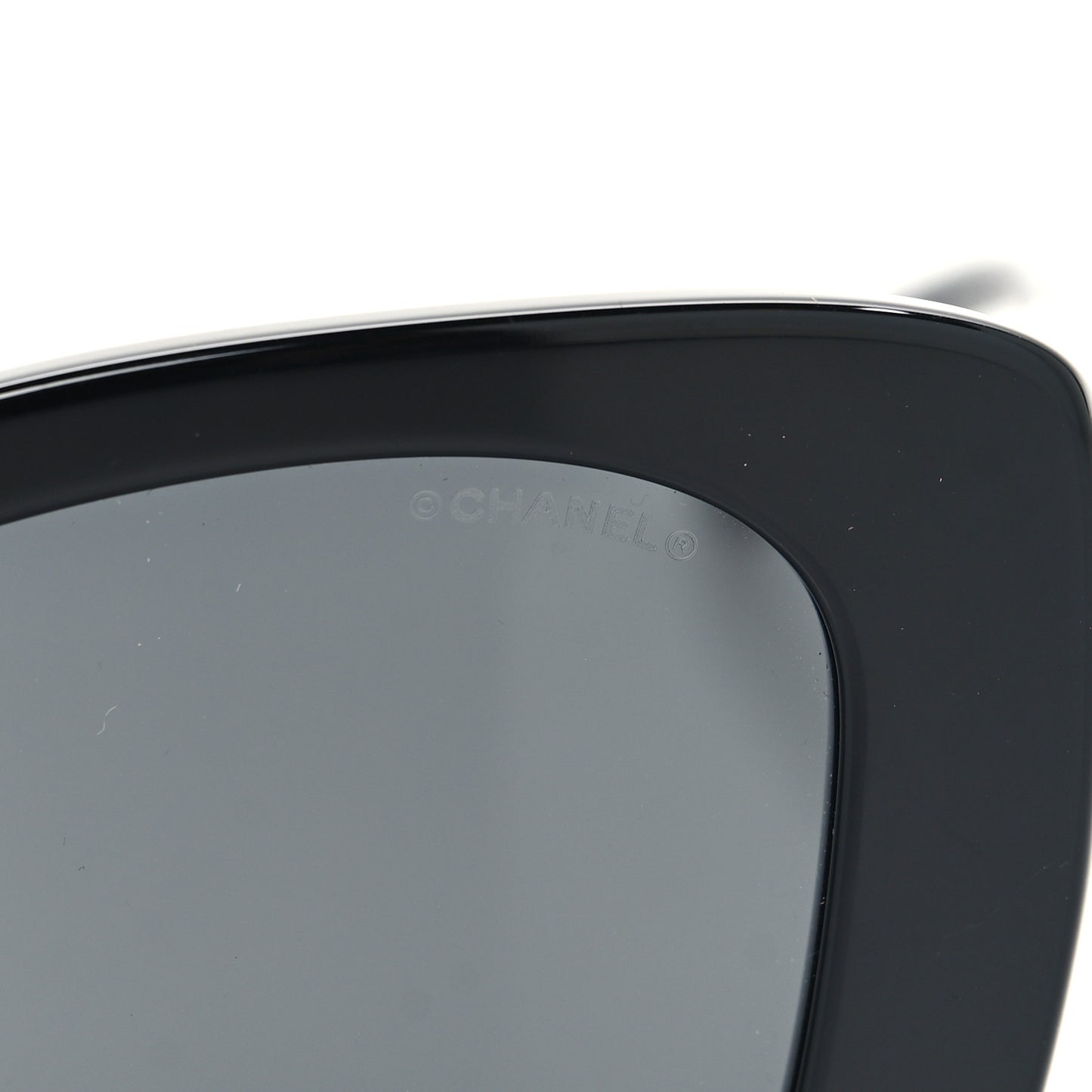 Acetate Strass Square Sunglasses 5422-B Black White