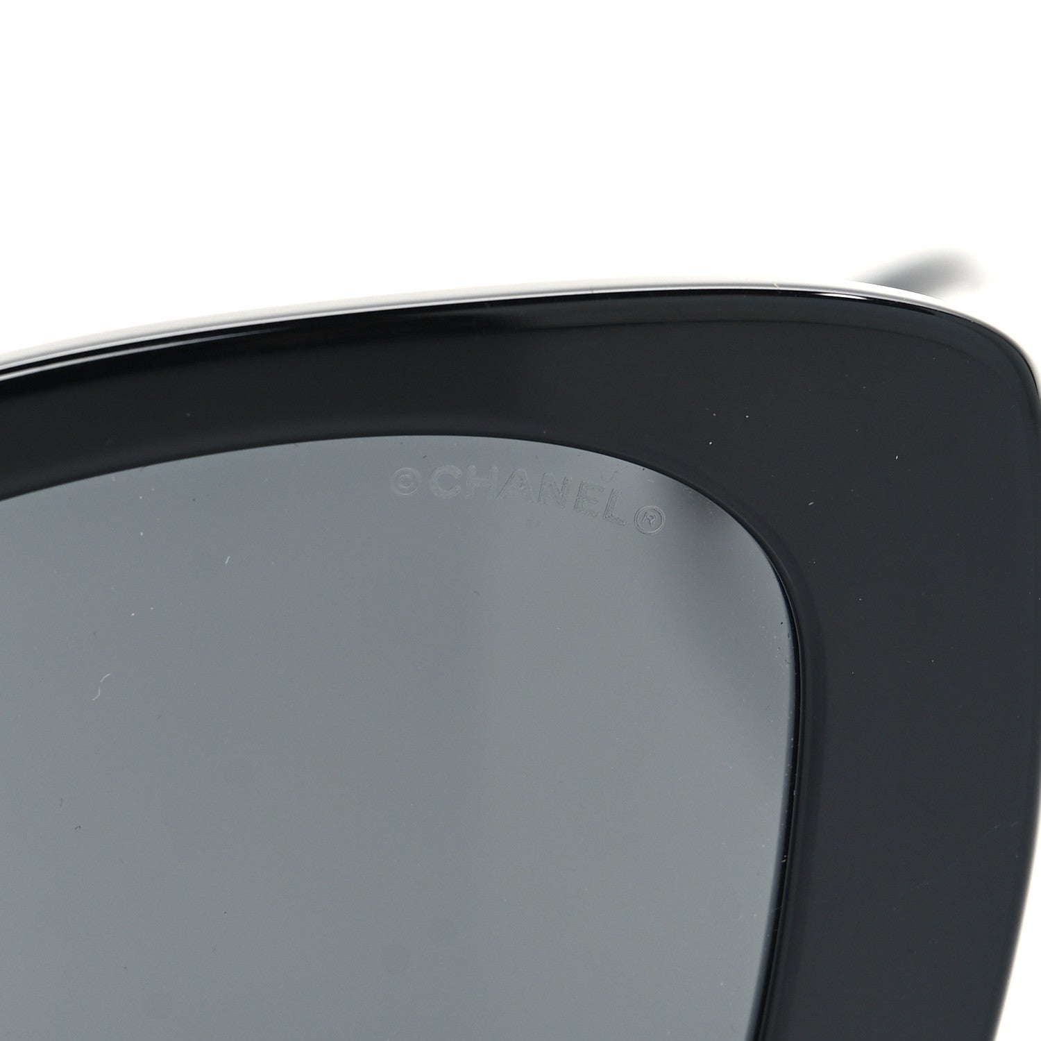 Chanel Acetate Strass Square Sunglasses 5422-B Black White 7 of 8