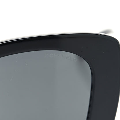 Chanel Acetate Strass Square Sunglasses 5422-B Black White 7 of 8
