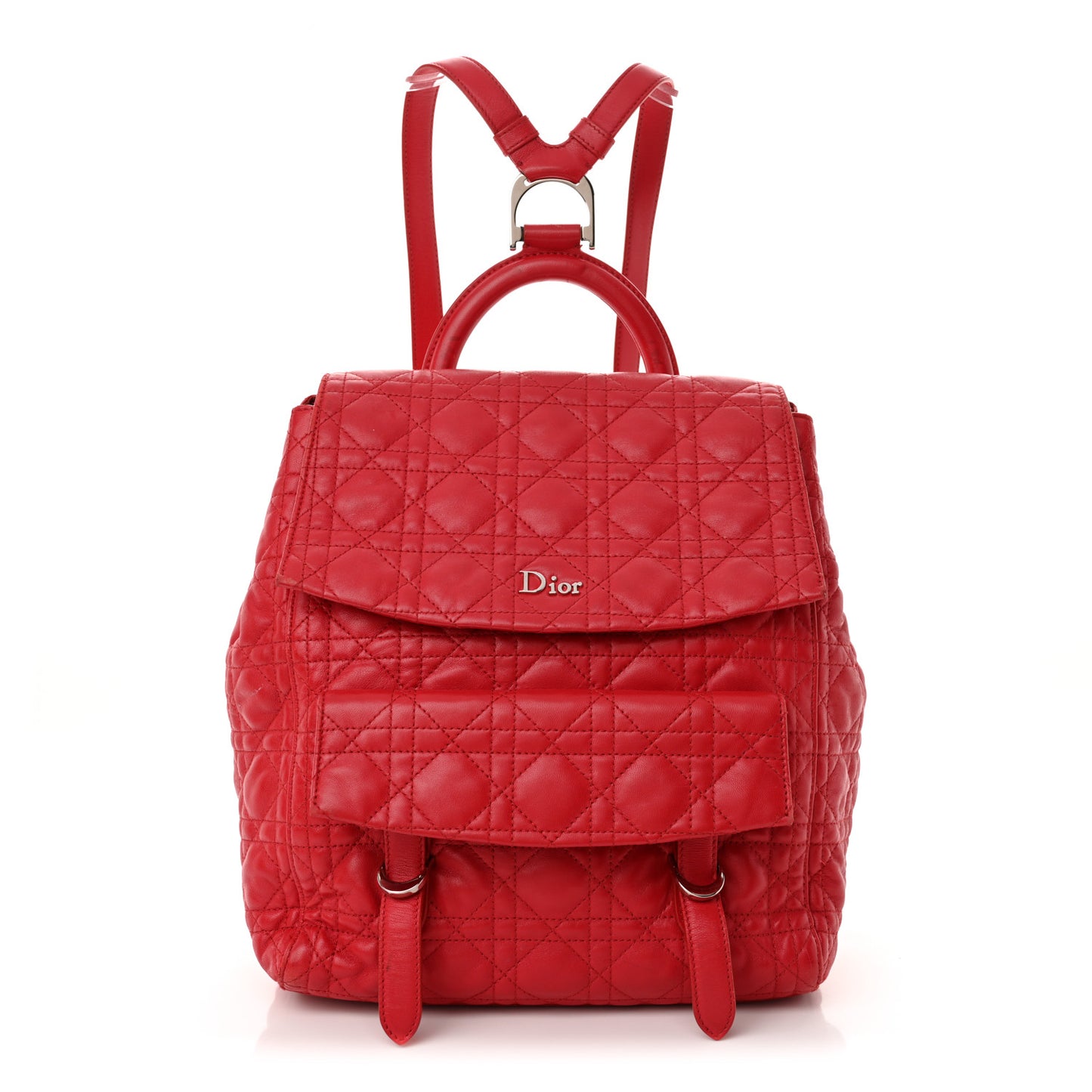 Lambskin Cannage Large Stardust Backpack Red