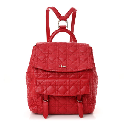 Christian Dior Lambskin Cannage Large Stardust Backpack Red 1 of 15