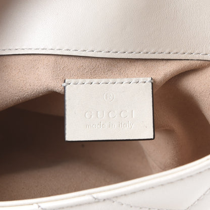 Gucci Calfskin Matelasse Super Mini GG Marmont Shoulder Bag White 6 of 9