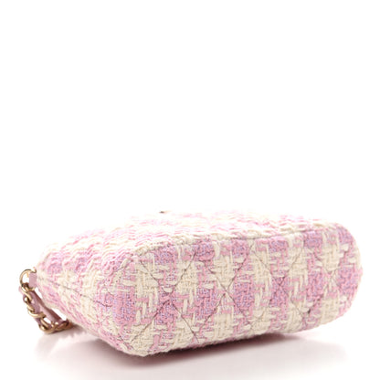 Chanel Tweed Quilted Mini Clutch With Chain Pink 4 of 11