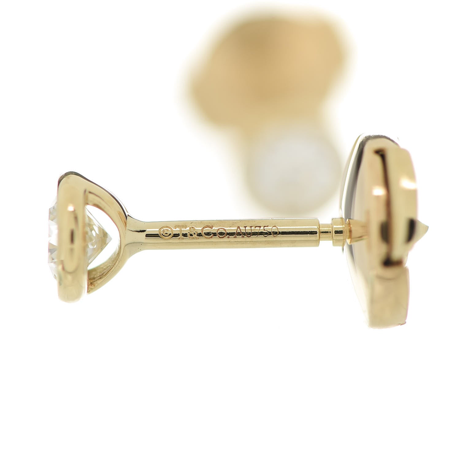 Tiffany 18K Yellow Gold Diamond .34ctw Elsa Peretti Diamonds By The Yard Earrings 4 of 5