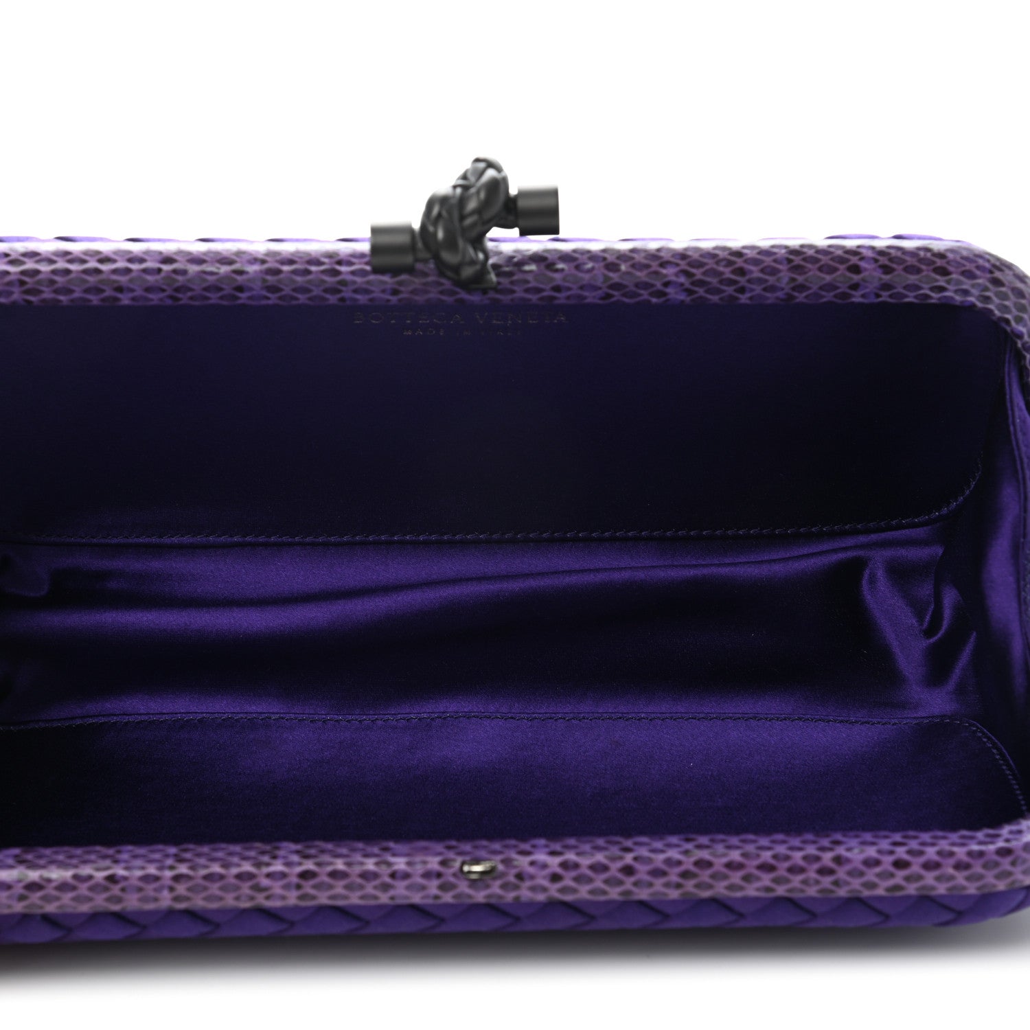 Bottega Veneta Satin Intreccio Impero Ayers Stretch Knot Clutch Purple 5 of 6