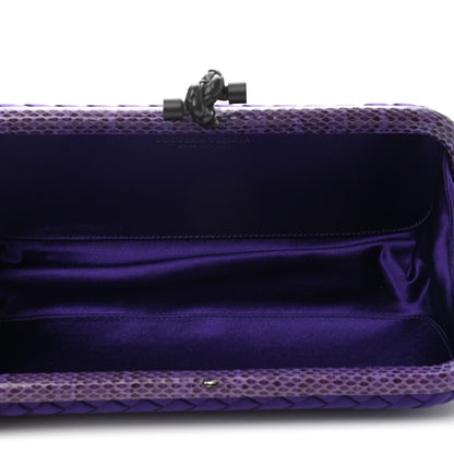 Bottega Veneta Satin Intreccio Impero Ayers Stretch Knot Clutch Purple 5 of 6
