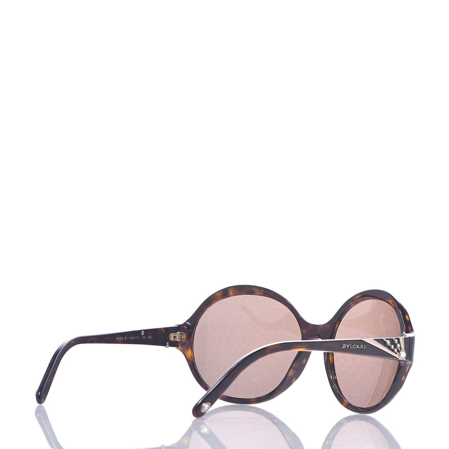 Round Crystal Sunglasses 8033-B Tortoise