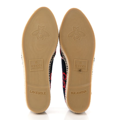 Gucci Terry Cloth GG Monogram Espadrilles 37 Blue Red 5 of 8