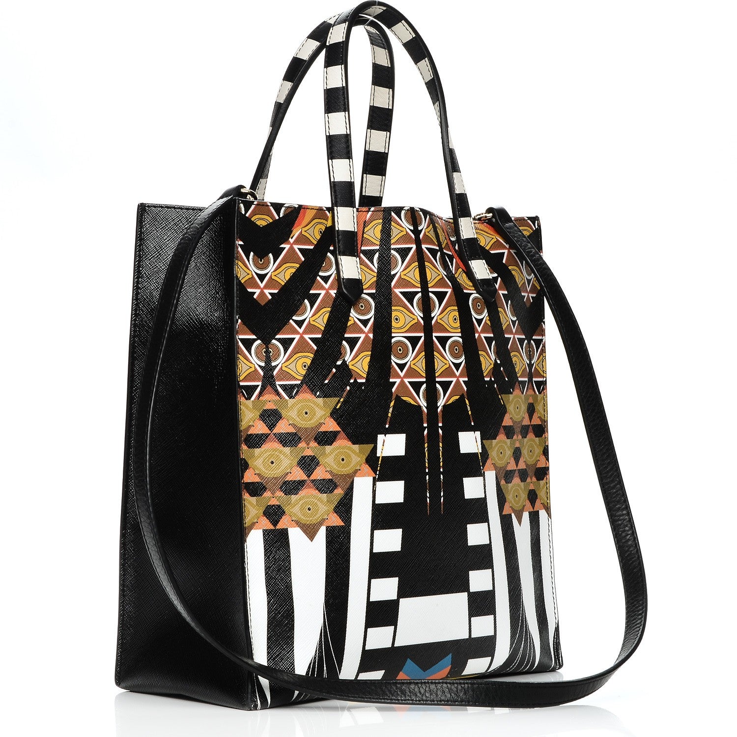 Givenchy Textured Coated Canvas Egyptian Print Medium Stargate Shopper Tote Multicolor 4 of 8