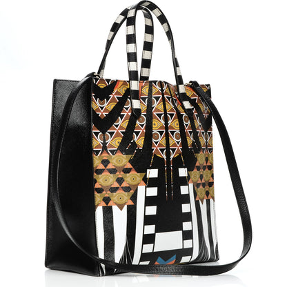 Givenchy Textured Coated Canvas Egyptian Print Medium Stargate Shopper Tote Multicolor 4 of 8