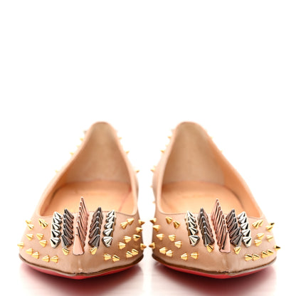 Christian Louboutin CHRISTIAN LOUBOUTIN Nappa Goldoflat Spikes Flats 37 Nude 2 of 8