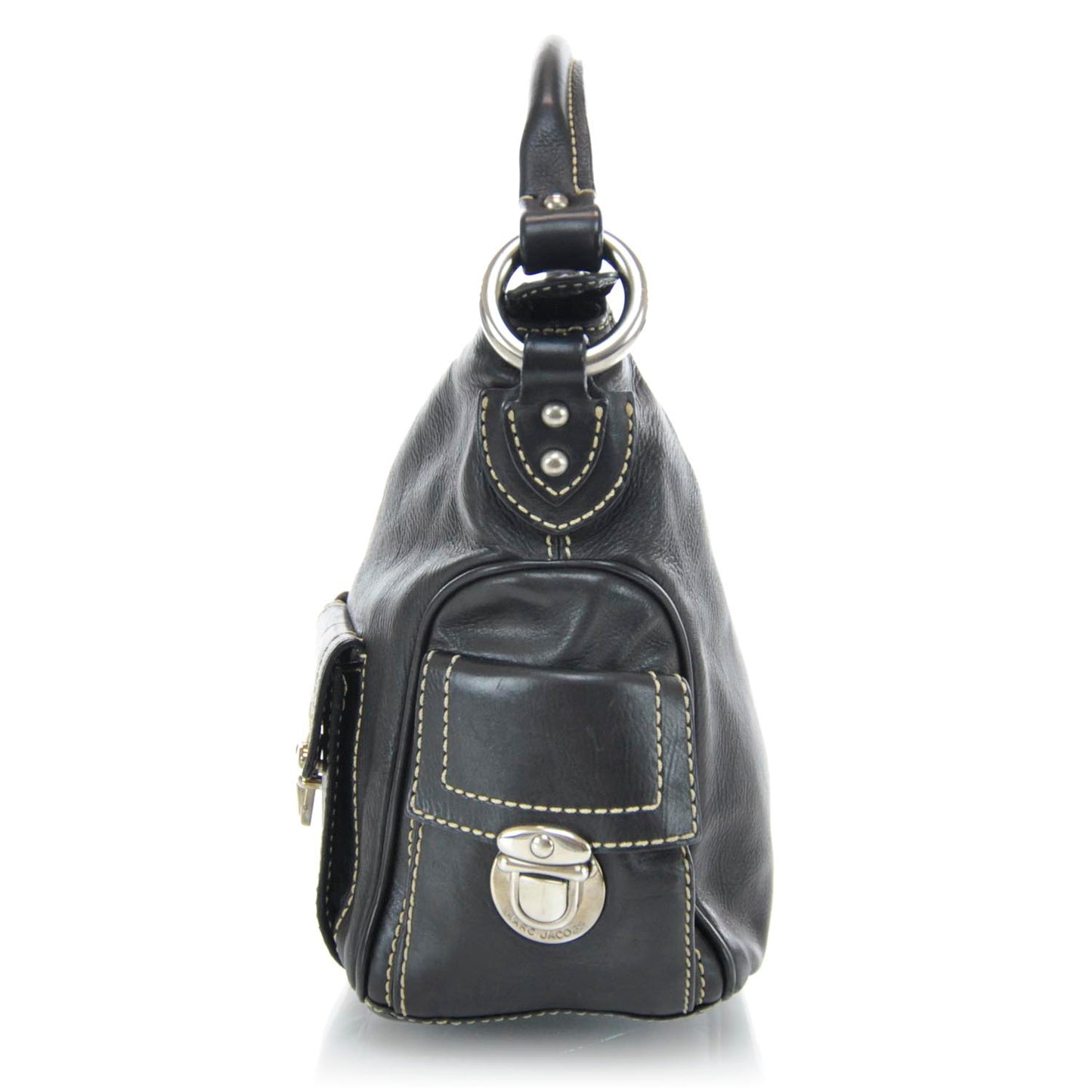 Leather Multipocket Hobo Black
