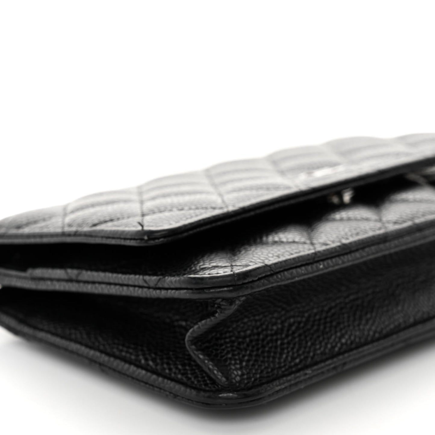 Caviar Quilted Wallet on Chain WOC Black