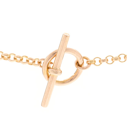 Hermes 18K Rose Gold Diamond Gambade Clou de Selle Necklace 5 of 6