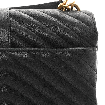 Saint Laurent Sheepskin Matelasse Chevron Monogram Medium College Bag Black 13 of 14