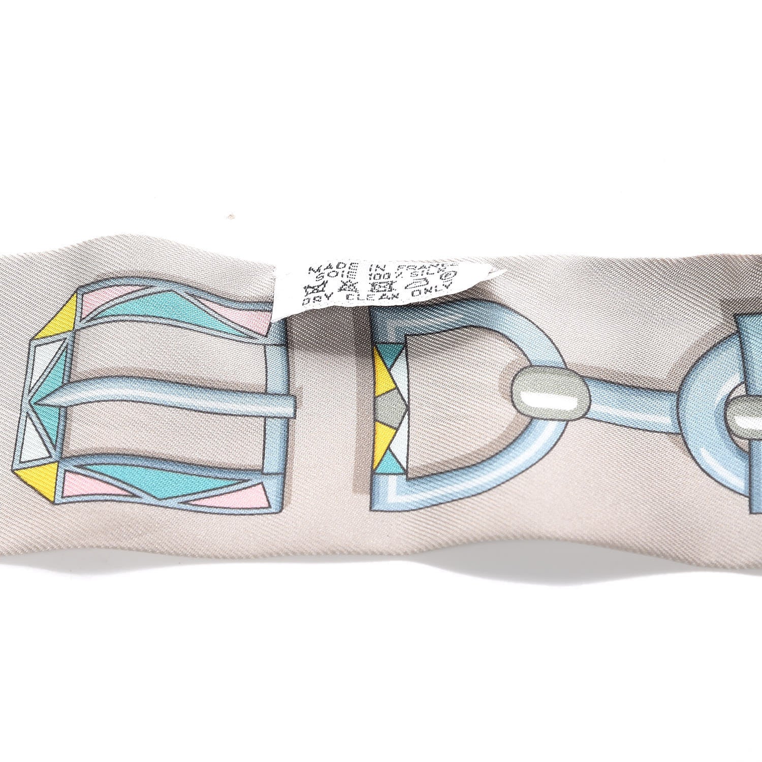 Hermes Silk Carre En Boucles Twilly Mastic Saumon Vert 4 of 5