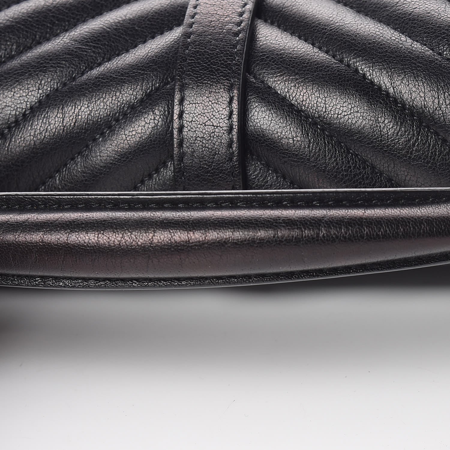 Saint Laurent Sheepskin Matelasse Chevron Monogram Medium College Bag Black 11 of 12