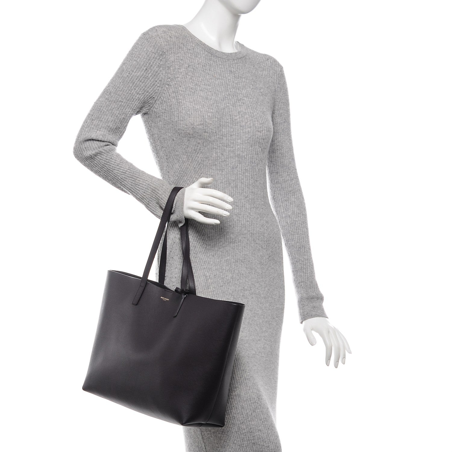 Saint Laurent Calfskin Large Shopping Tote Purple 2 of 6
