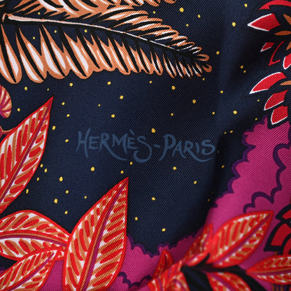 Hermes Silk Wild Singapore Scarf 90 Rouge Violet Beige 4 of 6