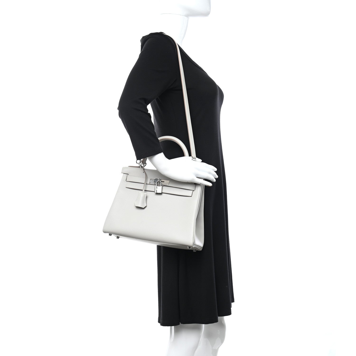 Hermes Evercolor Kelly Retourne 28 Gris Perle 3 of 36