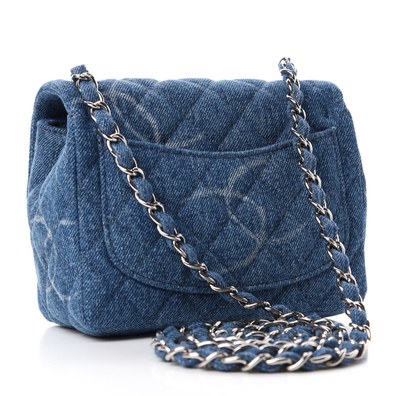 Chanel Denim CC Quilted Mini Square Flap Blue 3 of 11