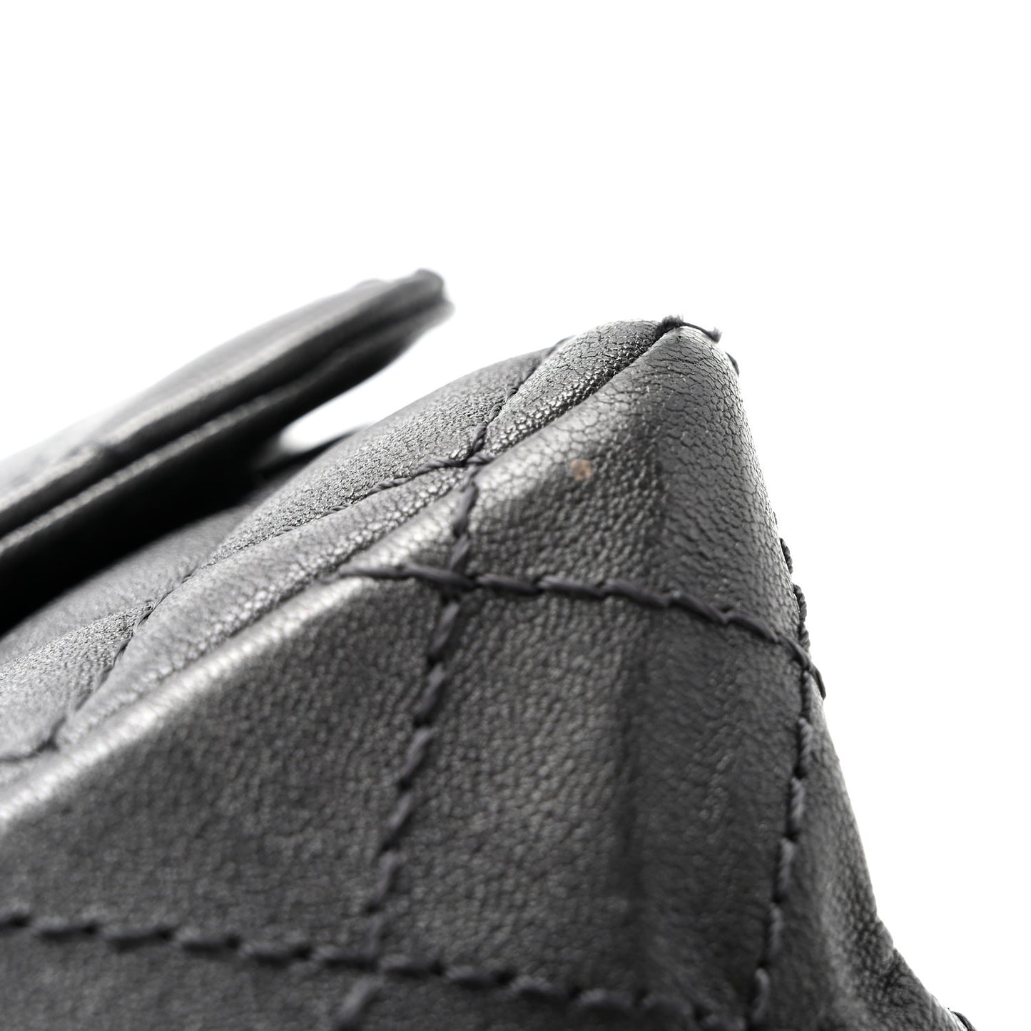 Metallic Sheepskin Quilted 2.55 Reissue Mini Flap Dark Silver