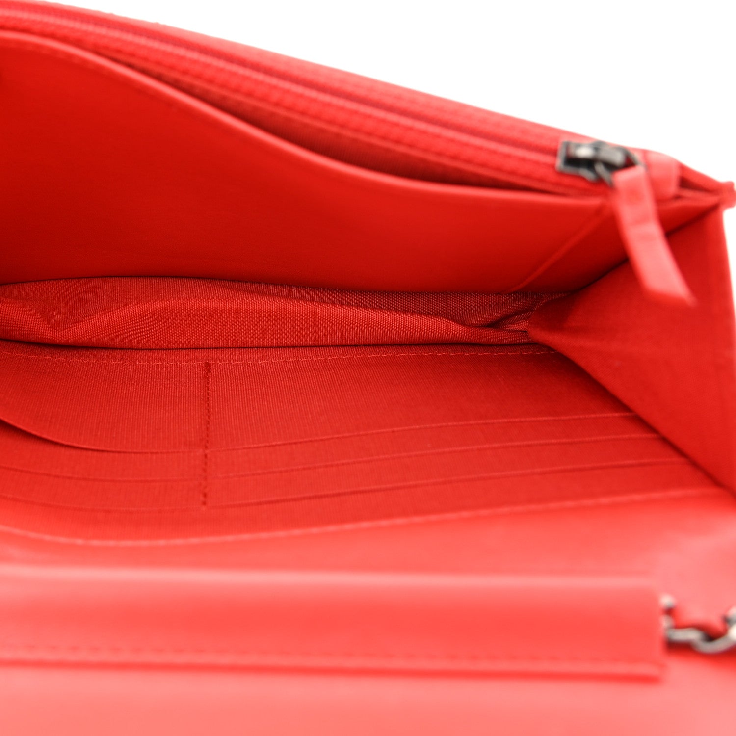 Chanel Lambskin Quilted Boy Wallet On Chain WOC Red 5 of 12
