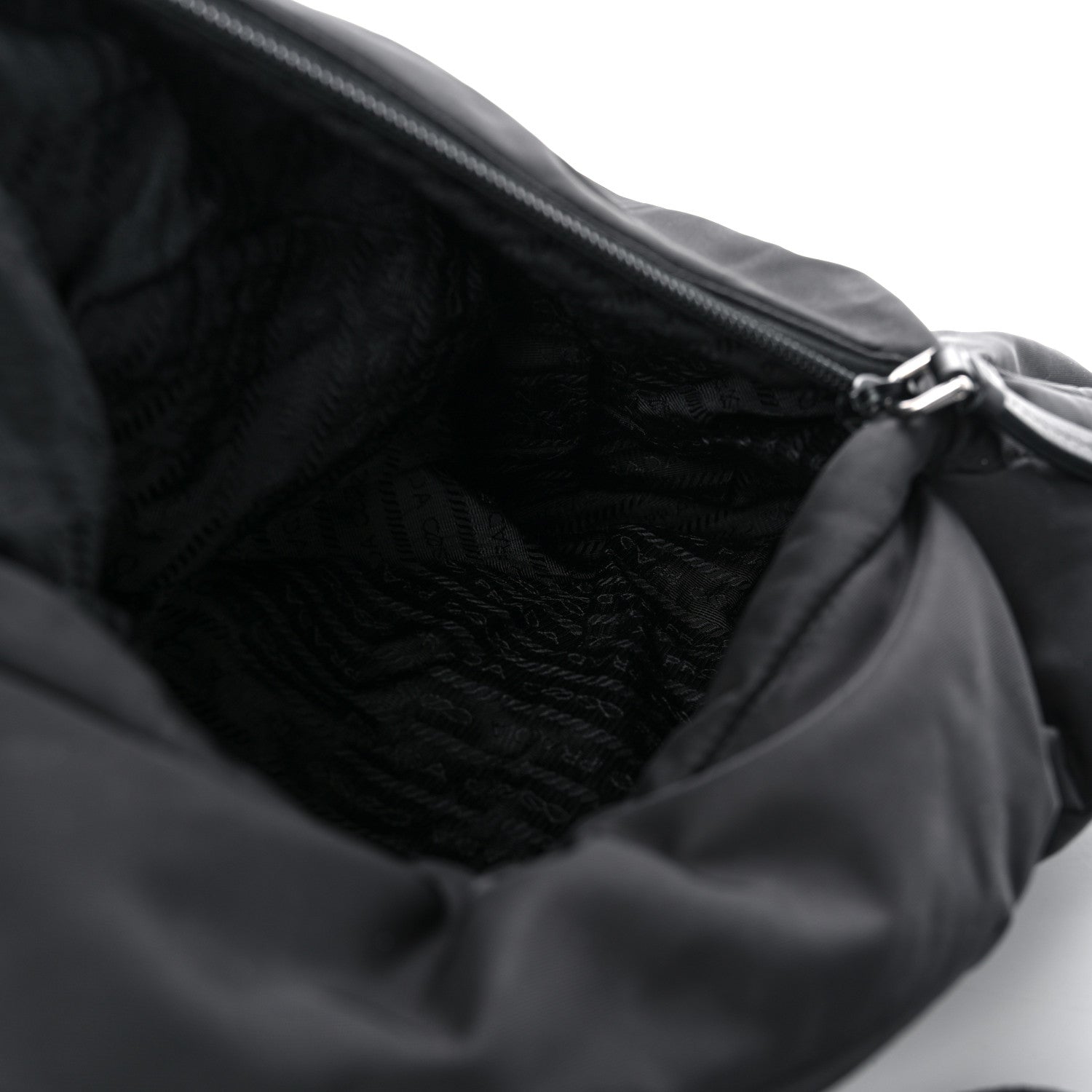 Prada Re-Nylon Vitello Metal Triangle Logo Sling Backpack Black 5 of 12