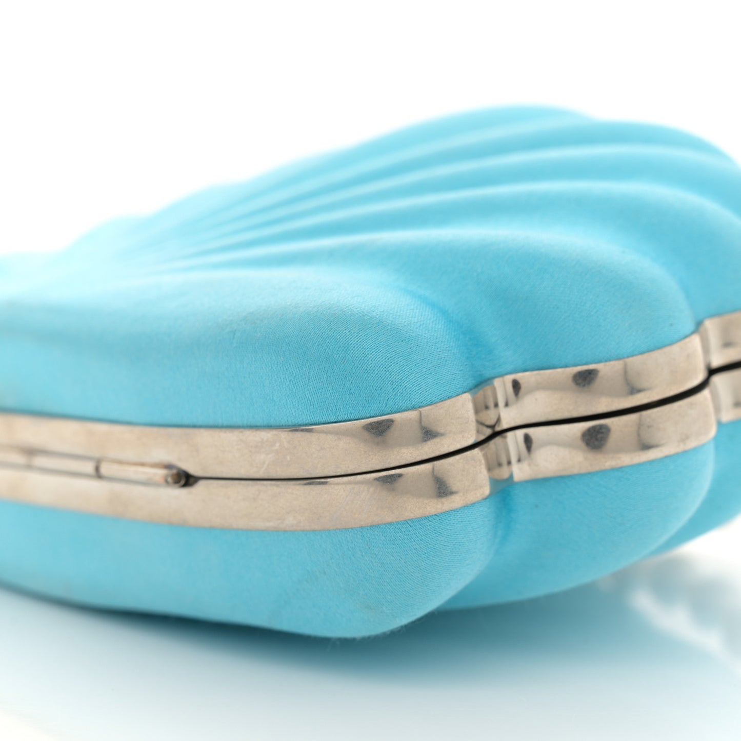 Satin Pearl Shell Clutch Bag Turquoise
