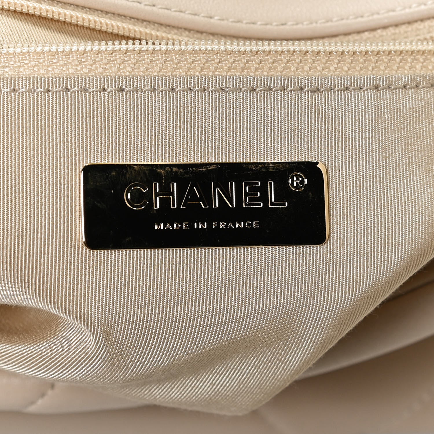 Chanel Lambskin Quilted Medium Chanel 19 Flap Light Beige 6 of 12