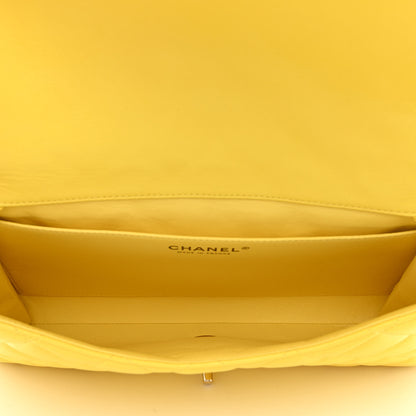 Chanel Lambskin Quilted Clutch with Chain Flap Yellow 5 of 11