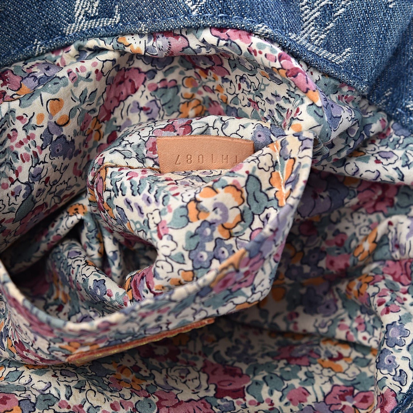 Denim Patchwork Posty Messenger Bag Blue