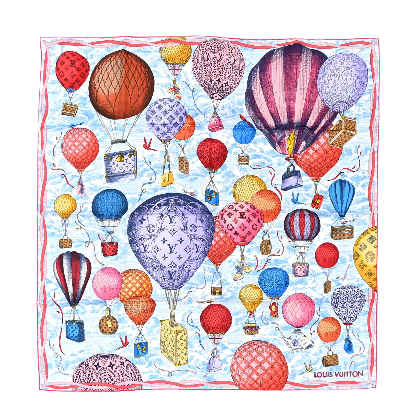 Silk Up and Away Square 90 Scarf Blue