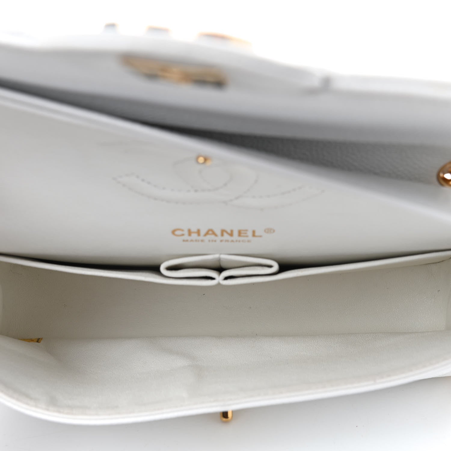 Chanel Caviar Quilted Medium Double Flap White 5 of 10