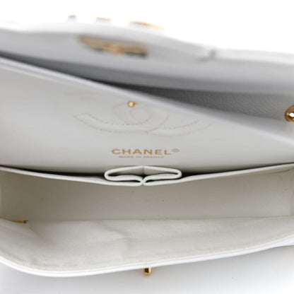 Chanel Caviar Quilted Medium Double Flap White 5 of 10
