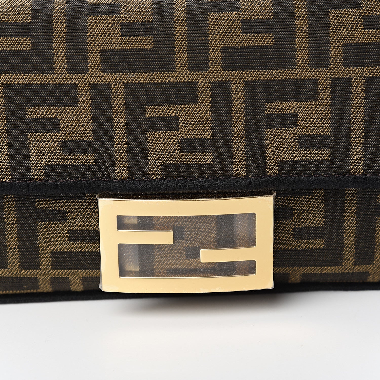 Fendi Fabric Jacquard FF 1974 Mini Baguette Tobacco Moro Black 9 of 9